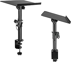 Pair Studio Monitor Speaker Stands with Adjustable Tilt and Height