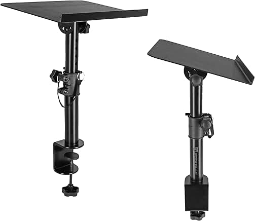 Pair Studio Monitor Speaker Stands with Adjustable Tilt and Height