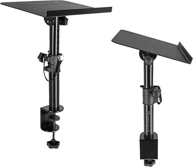 Pair Studio Monitor Speaker Stands with Adjustable Tilt and Height