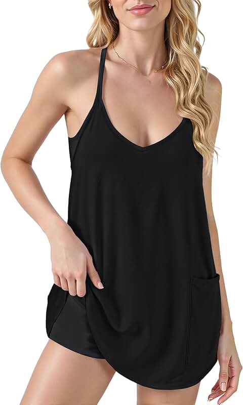 Women’s Sleeveless Summer Mini Romper with Shorts and Pockets
