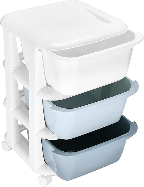 Green 3-Drawer Rolling Storage Cart for Home and Office