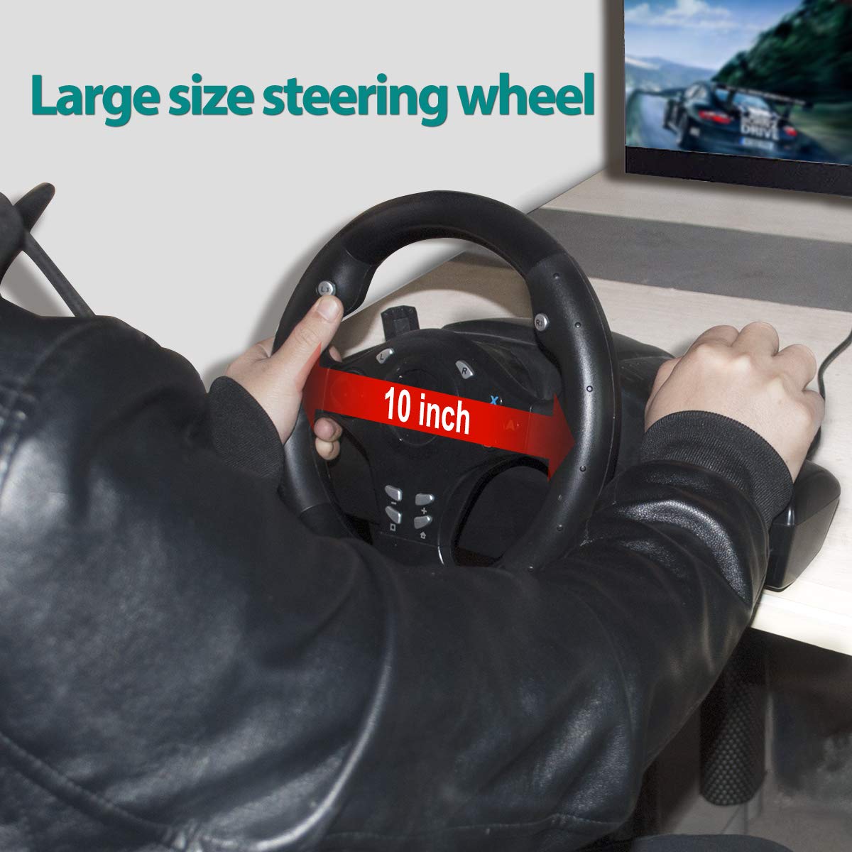 Gaming Racing Wheel Xbox One Steering Wheels Driving Sim Car Simulator Volante PC Pedals and Paddle Shifters for PC, Xbox Series X S, Xbox360, PS4, PS3, Switch, Android TV