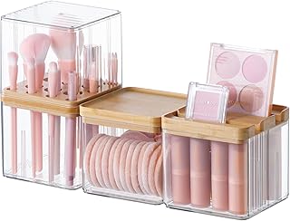 3-Piece Waterproof Makeup Brush and Container Organizer