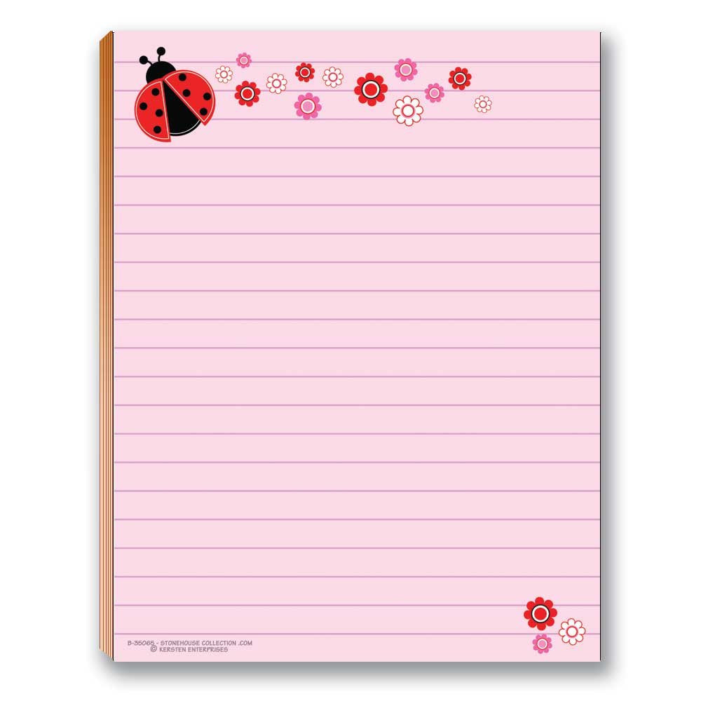 Cute Notepads Set with Ladybug, Bee, Butterfly, Dragonfly
