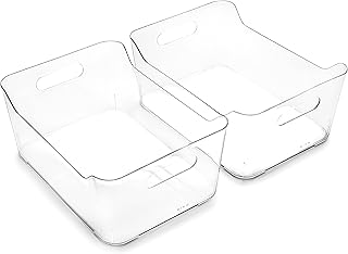 Large clear plastic storage bins, 2-pack