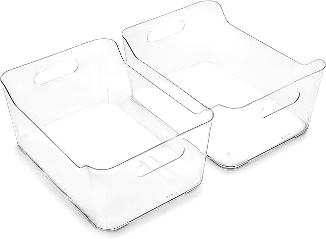 Large clear plastic storage bins, 2-pack