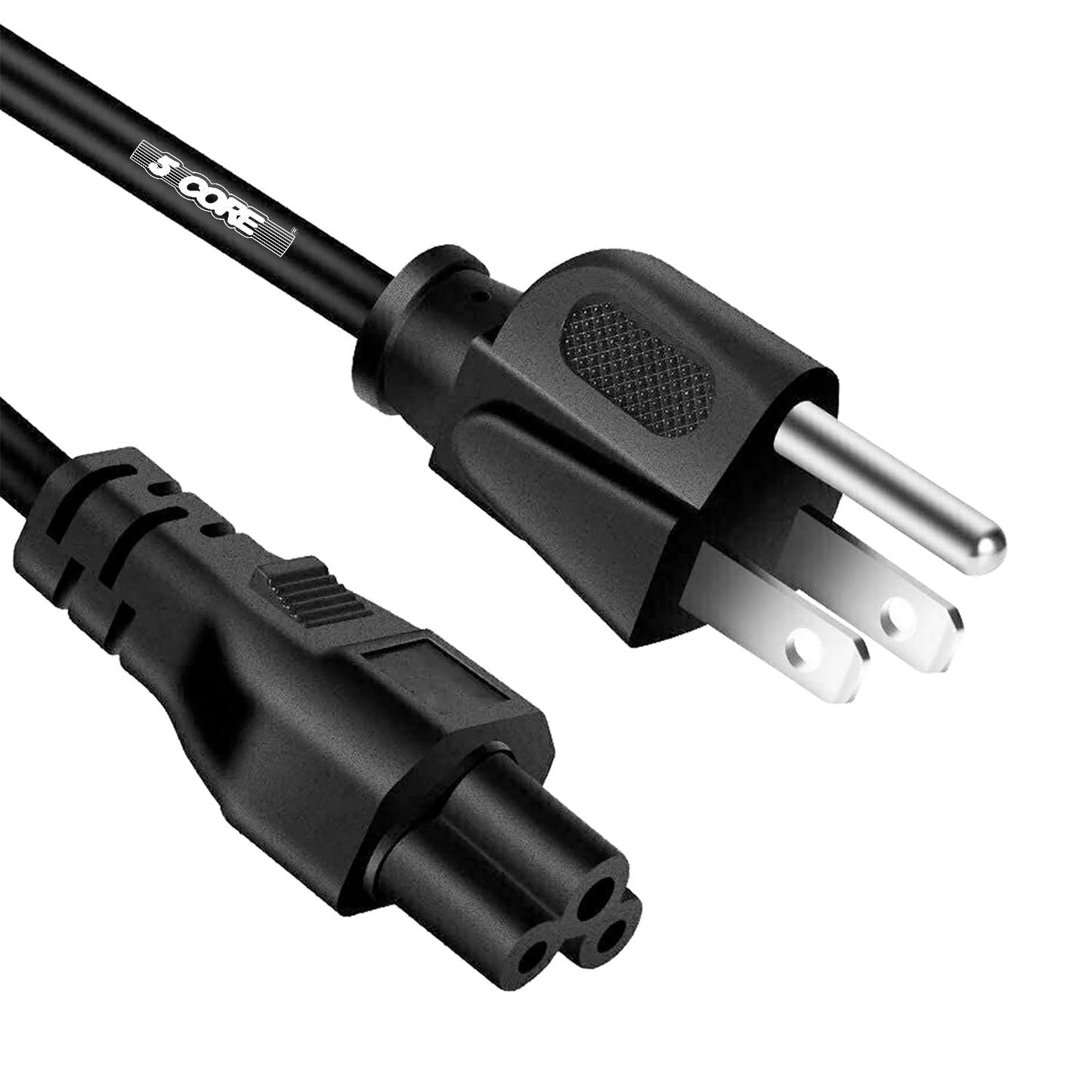 5 Pack Extra Long 12ft 3 Prong Non-Polarized Power Cables