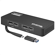 Dual 4K DisplayPort and HDMI Monitor Adapter for USB 3.0 and USB-C