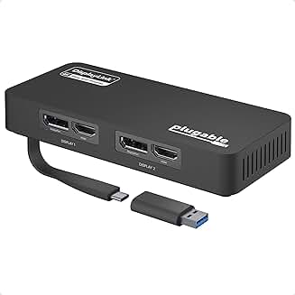 Dual 4K DisplayPort and HDMI Monitor Adapter for USB 3.0 and USB-C