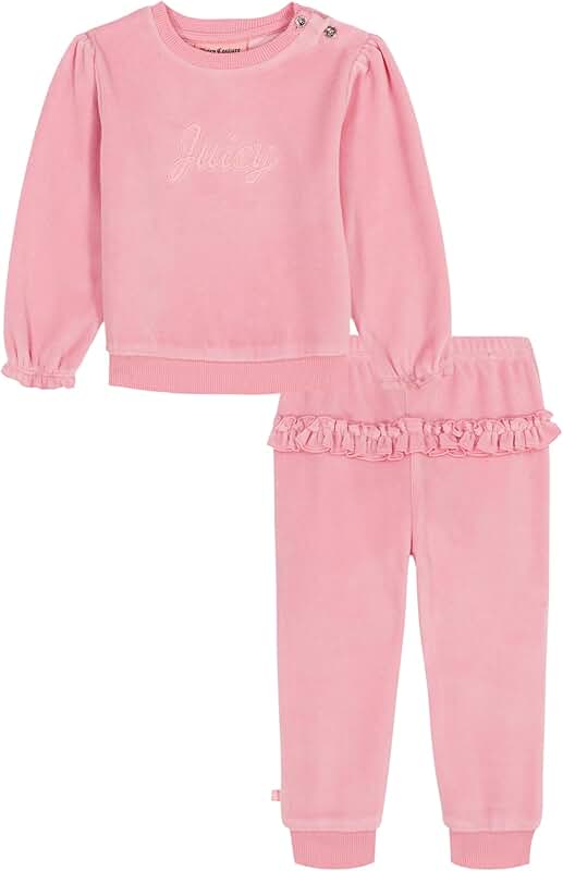 Girls' Velour Two-Piece Pant Set