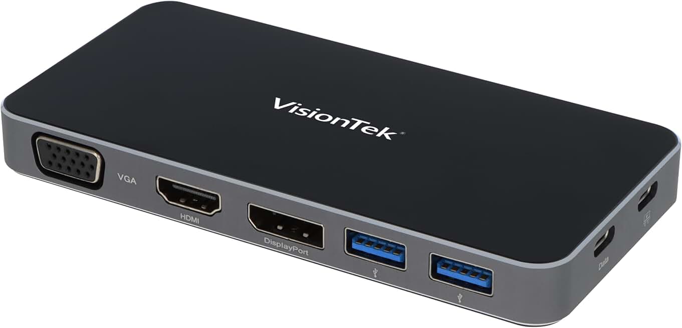 Portable USB-C Dual Monitor Hub with Multiple Ports