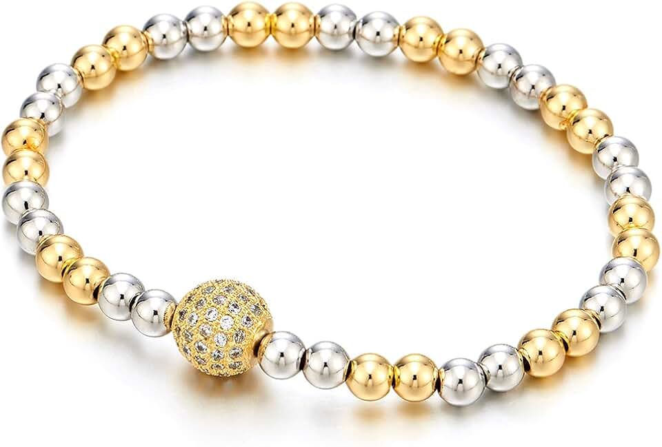 Elegant Beads Bracelet with Zirconia Balls