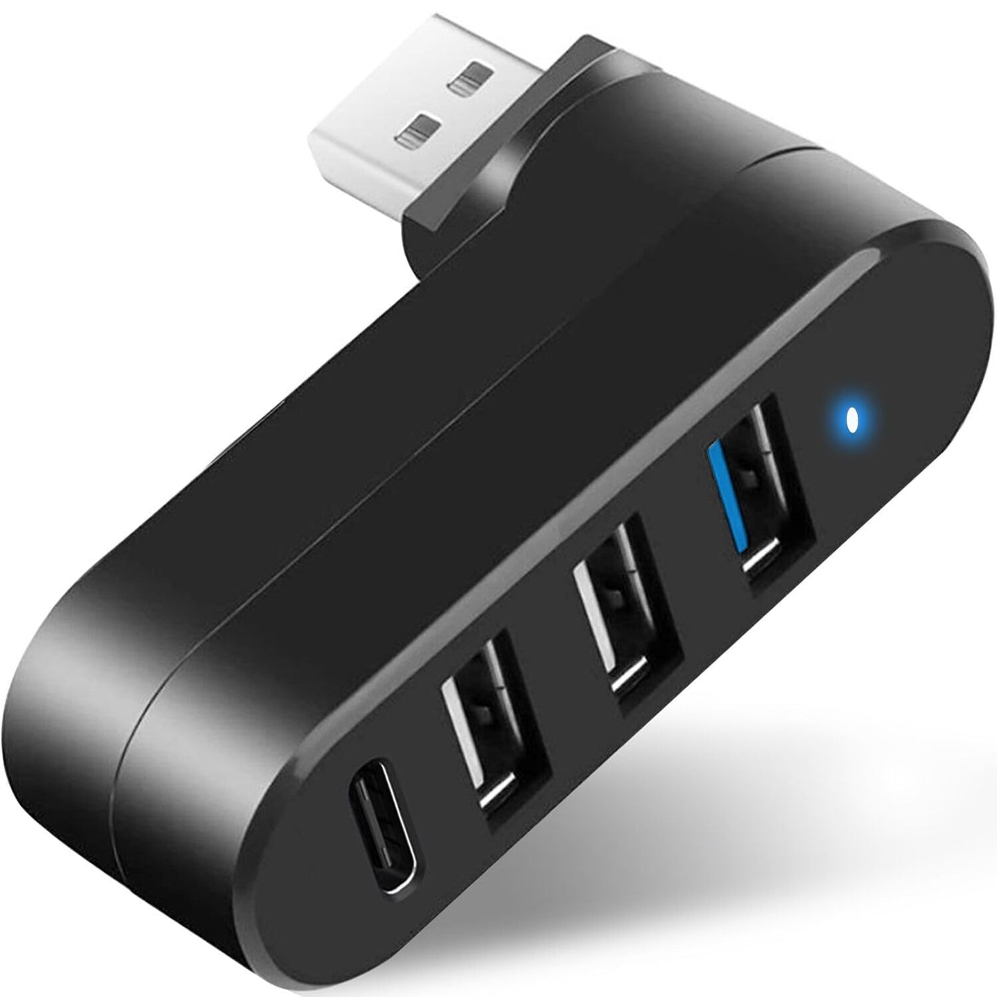 4-Port USB 3.0 Hub with Rotatable Design and Power Port