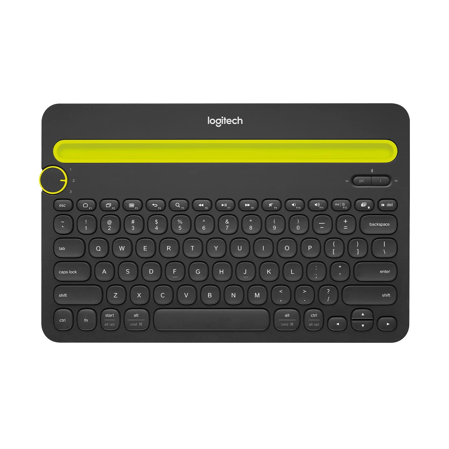 K480 Wireless Multi-Device Keyboard for Windows, macOS, iPadOS, Android or Chrome OS, Bluetooth, Compact, Compatible with PC, Mac, Laptop, Smartphone, Tablet - Black