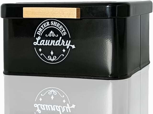 Black Metal Dryer Sheet Holder for Laundry Room Organization