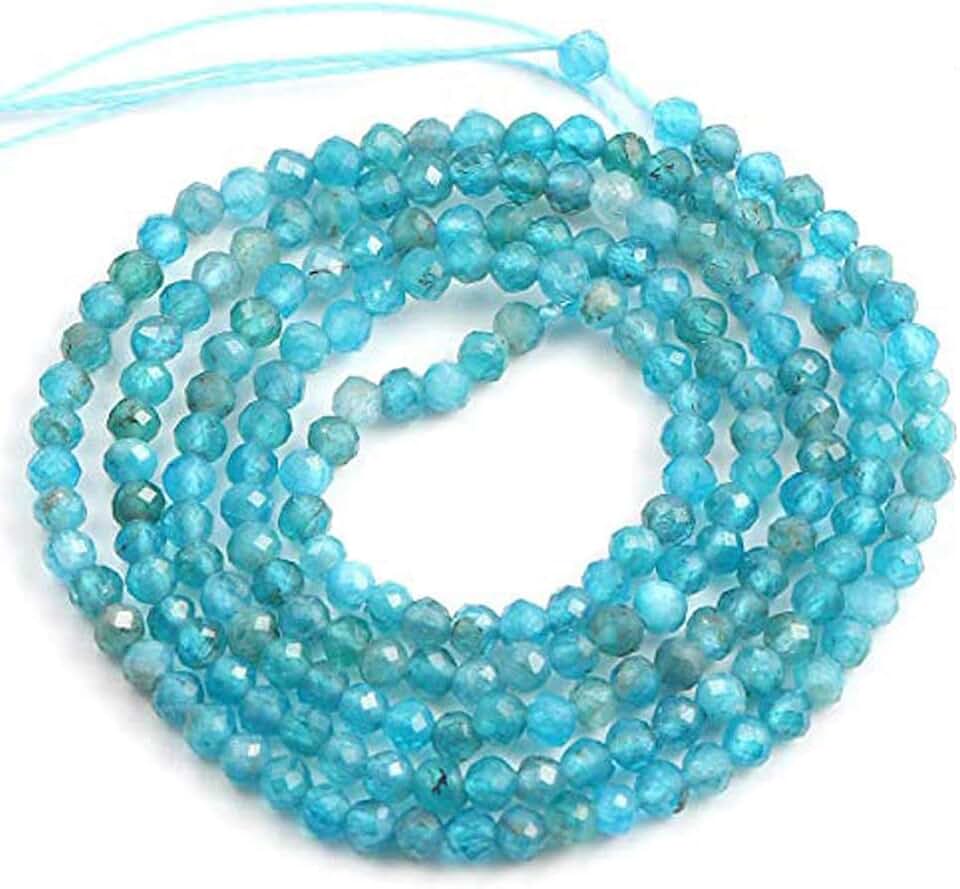 Natural Stone Beads, Apatite, 15", 3mm