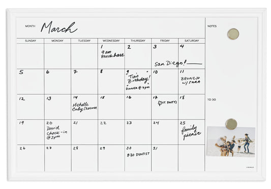 Magnetic Dry Erase Calendar White Board 30x20
