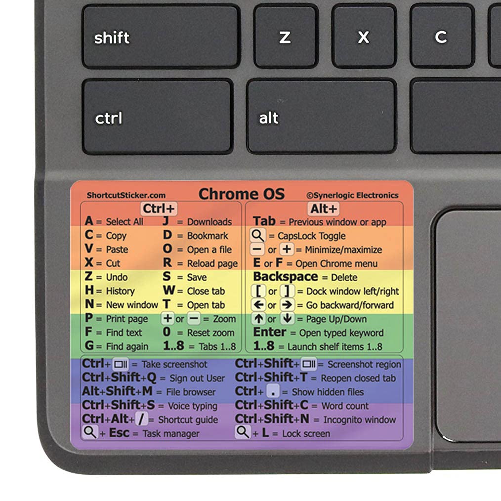 Rainbow Chrome OS shortcut sticker, pack of 2