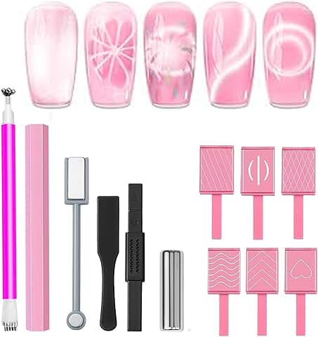 12-Piece Cat Eye Nail Magnet Set for Nail Art