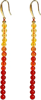Gradient Agate Beaded Dangle Earrings for Women