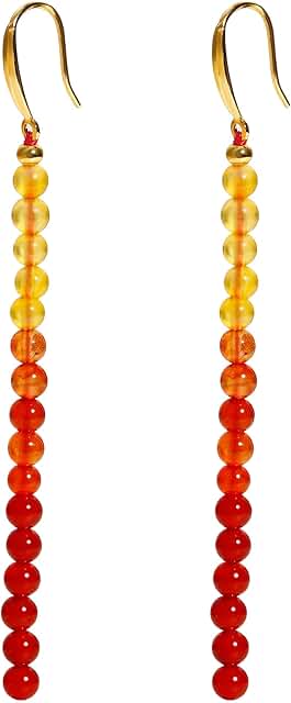 Gradient Agate Beaded Dangle Earrings for Women