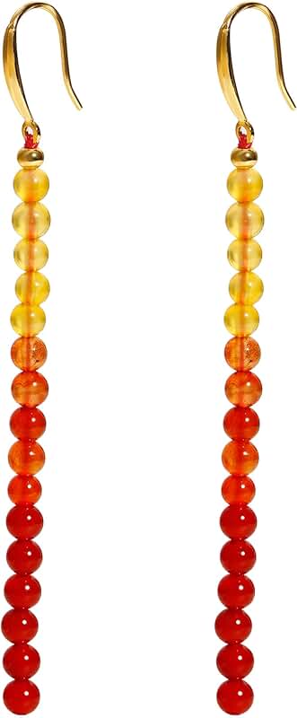 Gradient Agate Beaded Dangle Earrings for Women