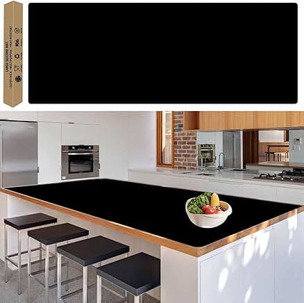 Large Black Silicone Countertop Protector, 78.7"x23.6"