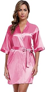 Silky Satin Short Robe for Women, Lightweight Sleepwear