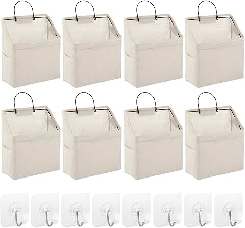 8 Wall Hanging Storage Bags with Hooks