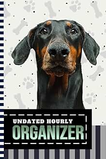 Hourly planner with dog art cover