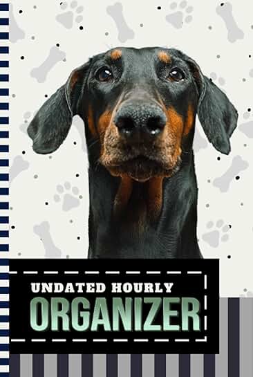 Hourly planner with dog art cover