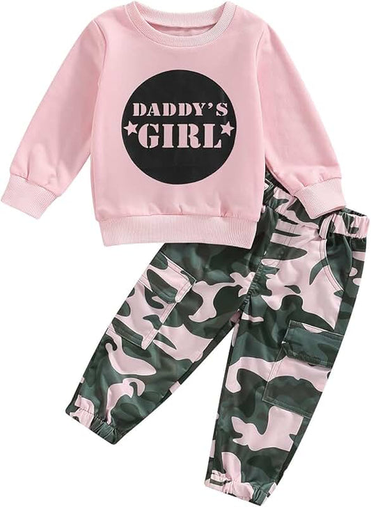 Toddler Girl Clothes Sweatshirt and Camo Pants
