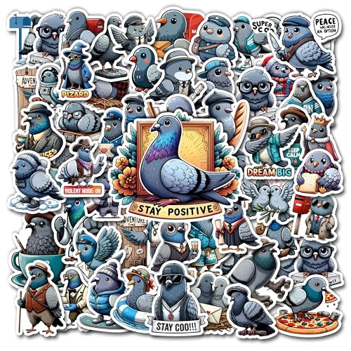 50 Pigeon Cartoon Waterproof Vinyl Stickers for Decor