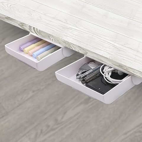 Two-Piece Under Desk Storage Drawer Organizer