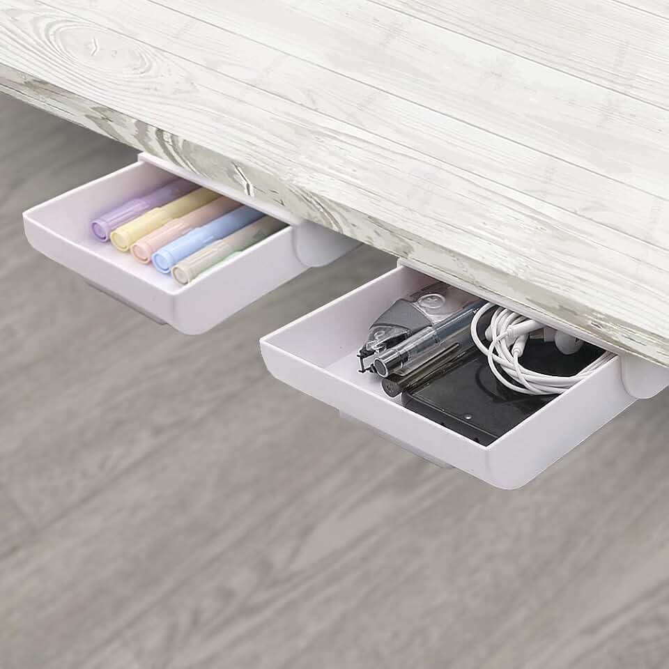 Two-Piece Under Desk Storage Drawer Organizer