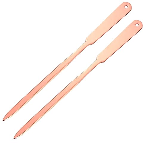 Pink and gold stainless steel letter openers, 2-pack