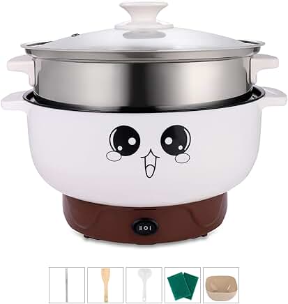 4-in-1 Electric Cooker with Skillet, Grill, Pot, and Steamer