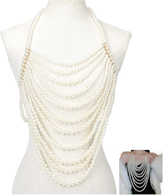 White Pearl Layered Shoulder Chain for Women