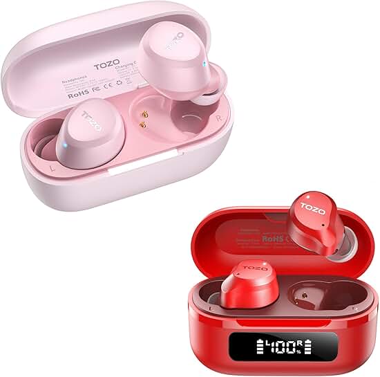 Lightweight Wireless Earbuds with Noise Cancelling and Bluetooth 5.3