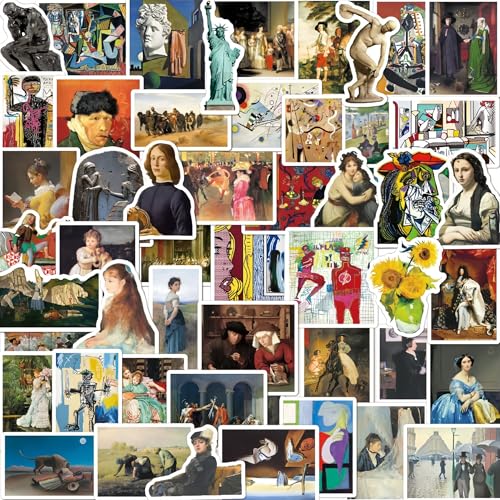 50 Waterproof Art Stickers for Luggage, Laptop, Bike, Notebook, Skateboard