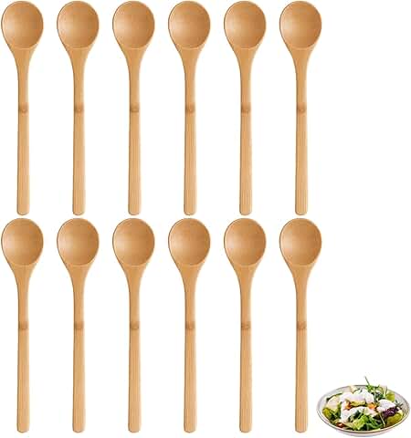 12-Pack Bamboo Cooking Spoons, 12-Inch Long