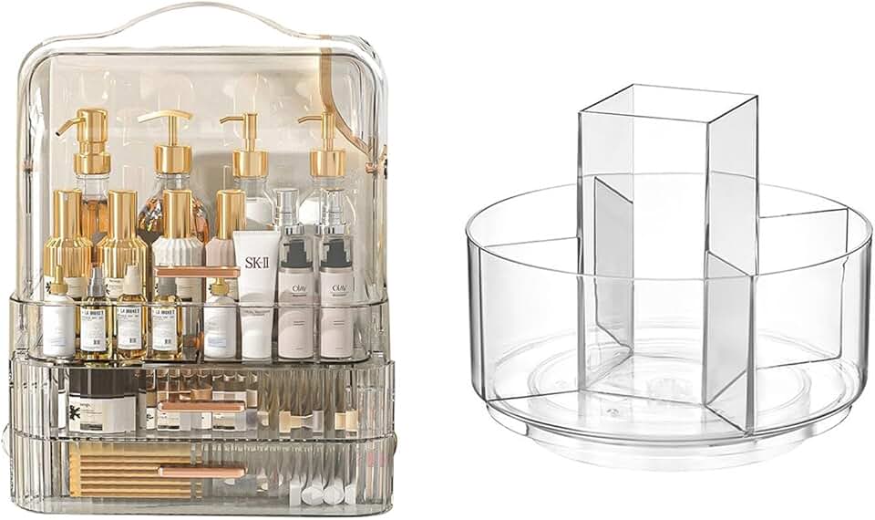 Clear 360° Rotating Makeup Storage Box