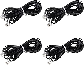Set of 4 phone cords, 15ft and 25ft, black
