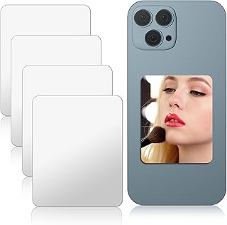 Set of four rectangular mirror decals for phone backs