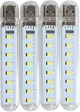 Pack of 4 small white LED night lights with 8 beads