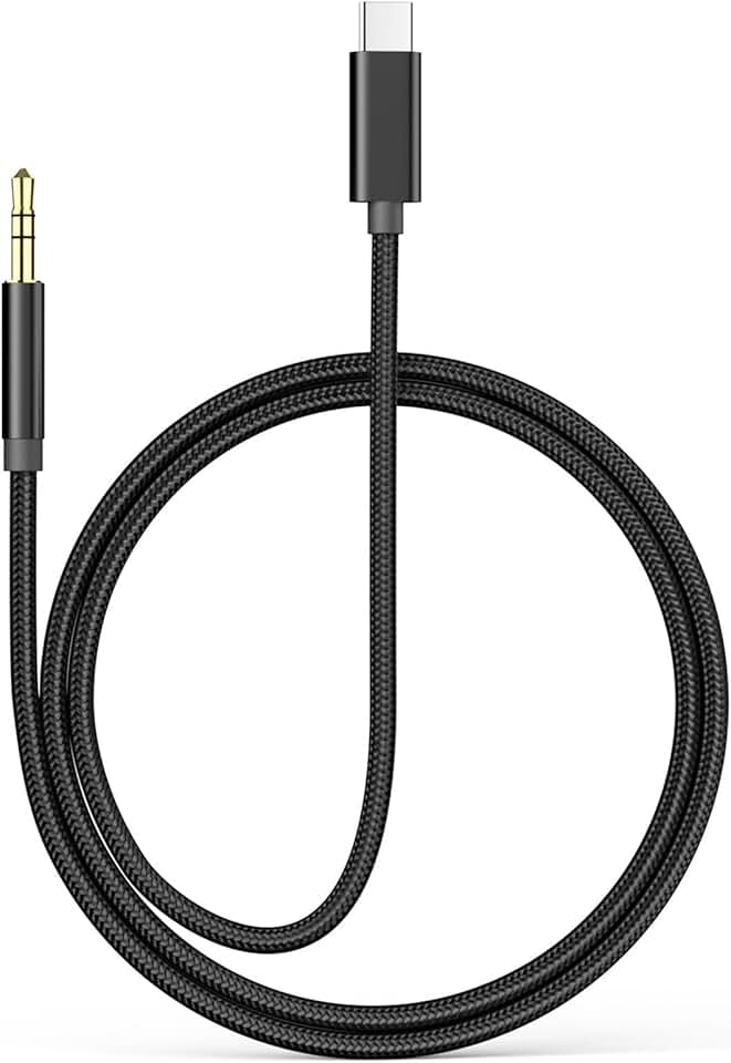 Nylon Braided USB-C to 3.5mm Aux Cable for Devices