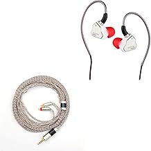White in-ear monitor with 10mm driver and upgrade cable