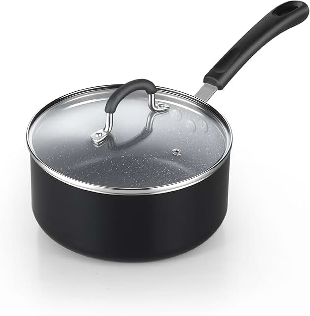 2-Quart Nonstick Saucepan with Lid and Stay-Cool Handle