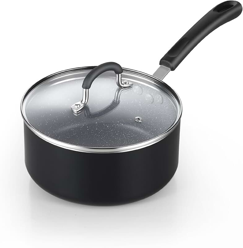 2-Quart Nonstick Saucepan with Lid and Stay-Cool Handle