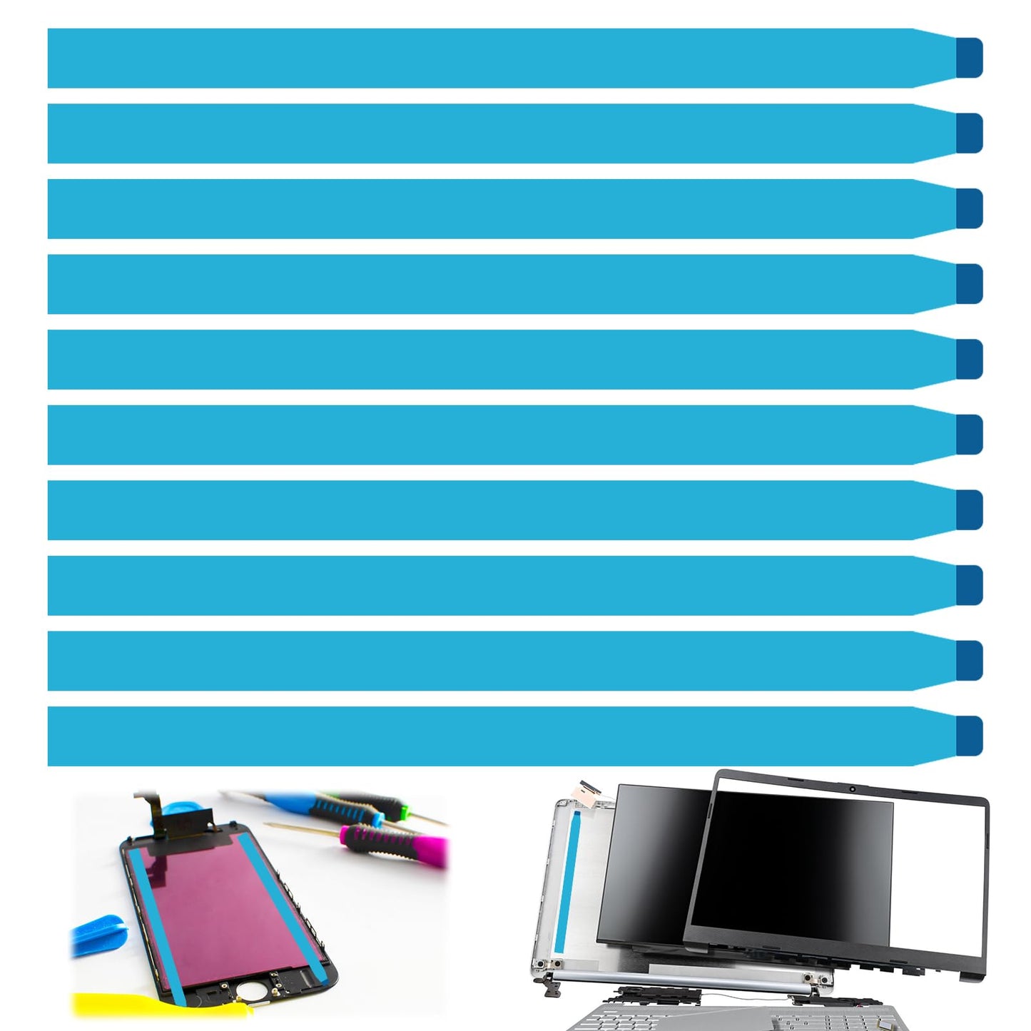 10pcs Double Sided Tape for Laptop and Tablet Screens